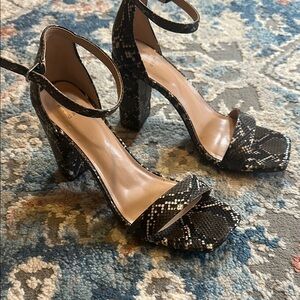 Black Stiletto Heels with Ankle Strap